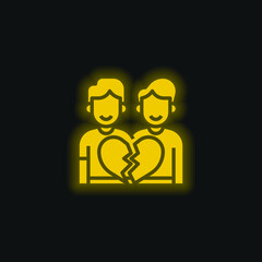 Anti Gay yellow glowing neon icon