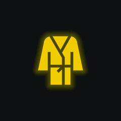 Obraz premium Bathrobe yellow glowing neon icon