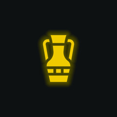 Amphora yellow glowing neon icon