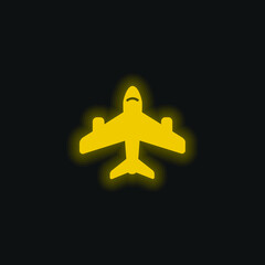 Fototapeta premium Airport Sign yellow glowing neon icon
