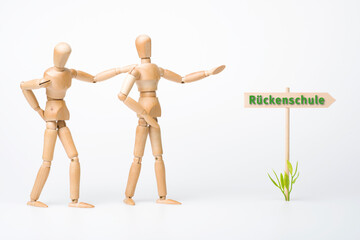 Gliederfiguren auf dem Weg zur Rückenschule