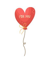 Fototapeta na wymiar Vector illustration of a heart-shaped balloon. Illustration for Valentine's Day.
