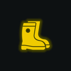 Boots yellow glowing neon icon