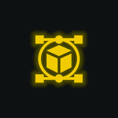 3d yellow glowing neon icon