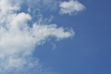 Cotton stratocumulus clouds with clear blue sky background at Trat, Thailand. No focus.