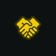 Agreement yellow glowing neon icon