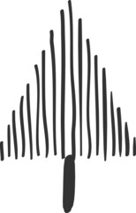 Christmas tree hand drawn sketch icon