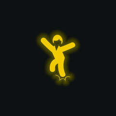 Ankle Sprain yellow glowing neon icon