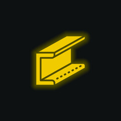Beam yellow glowing neon icon
