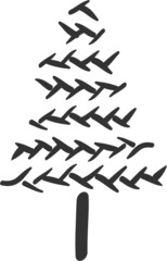 Christmas tree hand drawn sketch icon