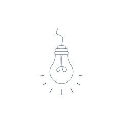 Hand-drawn light bulb, symbol of ideas, solution doodle, energy concept. Stock vector illustration isolated on white background