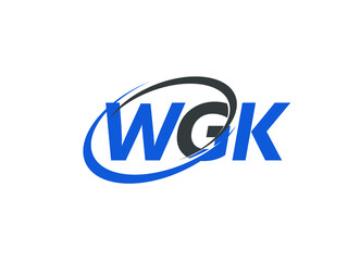 WGK letter creative modern elegant swoosh logo design