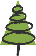 Christmas tree hand drawn sketch icon