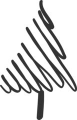 Christmas tree hand drawn sketch icon