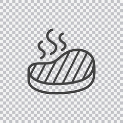 Steak outline icon. Vector isolated on transparent background.