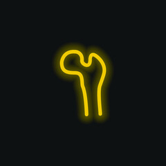 Bone Structure Tip yellow glowing neon icon