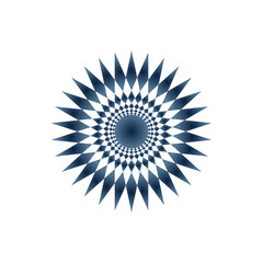 Sun, flower ornament, geometric tattoo element. Stock vector illustration isolated on white background
