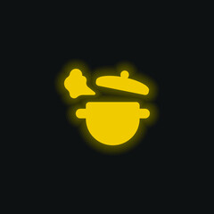 Boiling yellow glowing neon icon