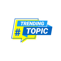 Trending Topic banner isolated in white background. vector illustration	
