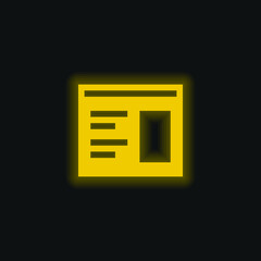 Blog yellow glowing neon icon