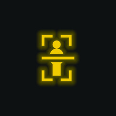 Body Scan yellow glowing neon icon