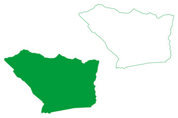 Cruz das Almas municipality (Bahia state, Municipalities of Brazil, Federative Republic of Brazil) map vector illustration, scribble sketch Cruz das Almas map
