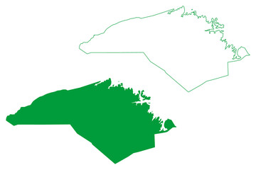 Governador Mangabeira municipality (Bahia state, Municipalities of Brazil, Federative Republic of Brazil) map vector illustration, scribble sketch Governador Mangabeira map