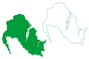 Maragogipe municipality (Bahia state, Municipalities of Brazil, Federative Republic of Brazil) map vector illustration, scribble sketch Maragogipe map