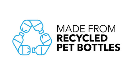 Made with 100% recycled materials vector icon logo badge