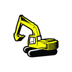 Excavator Logo Or Illustration can be use for icon, sign, logo and etc