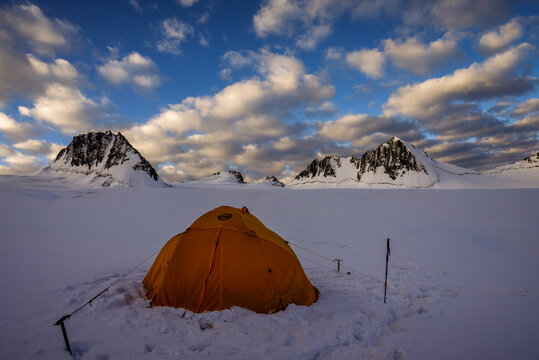 Mountaineers tent at base of Thalo Zom, Chitral,Pakistan.