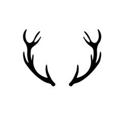 Obraz na płótnie Canvas Vector Black silhouettes of deer antlers