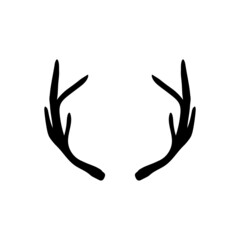 Vector Black silhouettes of deer antlers