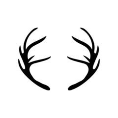 Vector Black silhouettes of deer antlers
