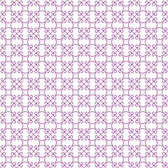 simple vector pixel art seamless pattern of minimalistic abstract linear violet swirls in retro style grid tile on white background