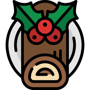 Yule Log Cake Icon