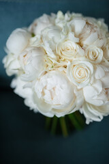 elegant wedding bouquet of fresh natural flowers