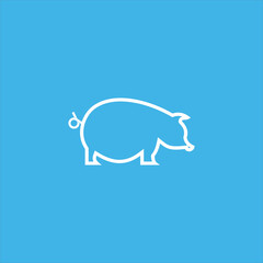 pig logo vector template line art