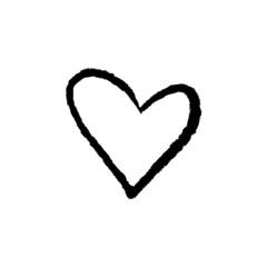 vector hand drawn heart doodle icon, isolated