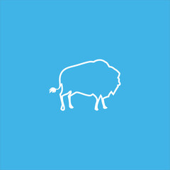 bison logo vector template line art