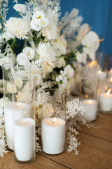 atmospheric candle decor with live fire