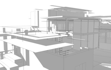 architectural sketch of a house