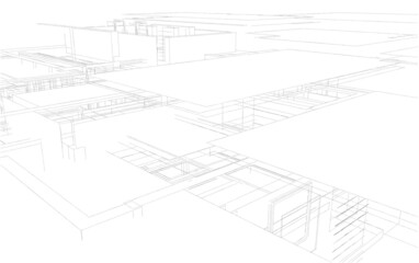 architectural sketch of a house