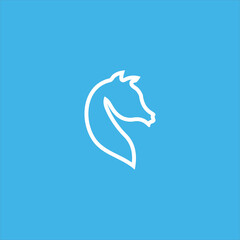 horse head logo vector template line art