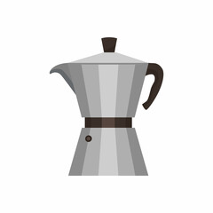 Coffee maker moka isolated on white background. Italian coffee. Espresso machine. Vector stock