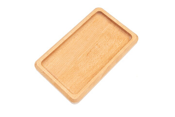 Wooden bowl isolated above white background