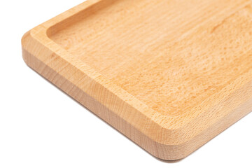 Wooden bowl isolated above white background