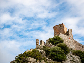 Fototapeta na wymiar Ancient medieval castle of the small town Burgos in Sardinia