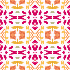 Watercolor mosaic. Abstract geometric ethnic ornament.