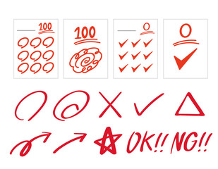 100点 0点　採点　テスト用紙